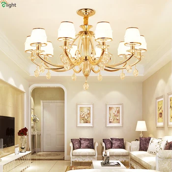 

Modern Gold Metal Led Pendant Chandelier Lights Living Room Crystal Led Chandeliers Lighting Dining Room Hanging Lamp Fixtures