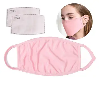 

1PCS Mouth Mask Washable Sun-proof Dustproof Mask Face Mouth Cover with 2PCS Filter Pad for Outdoor