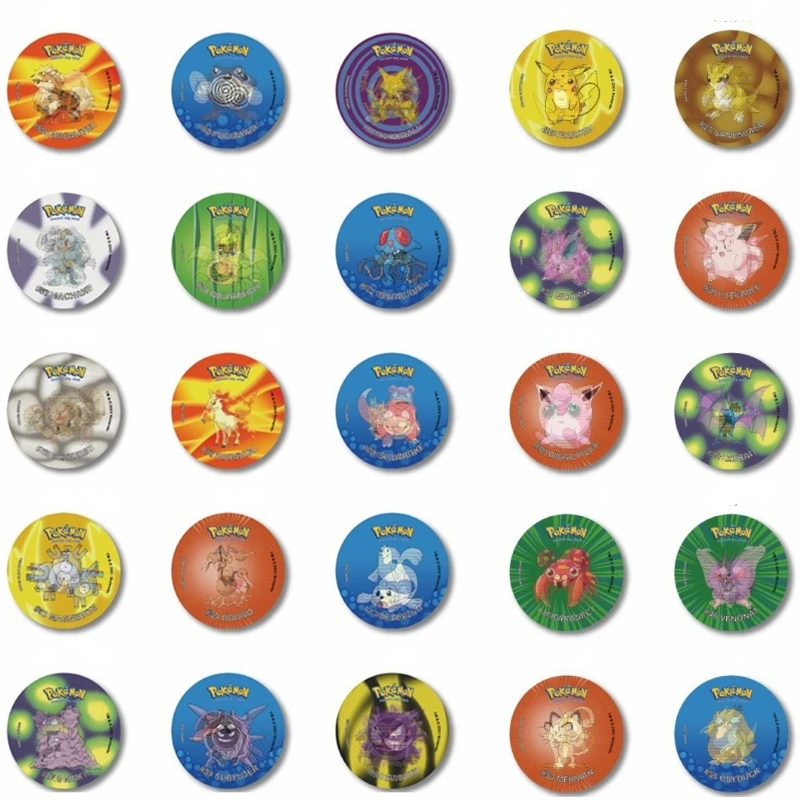 56 стилей круглая карточка покемона Tazos влендос стадо 2000 из ПВХ ограниченная