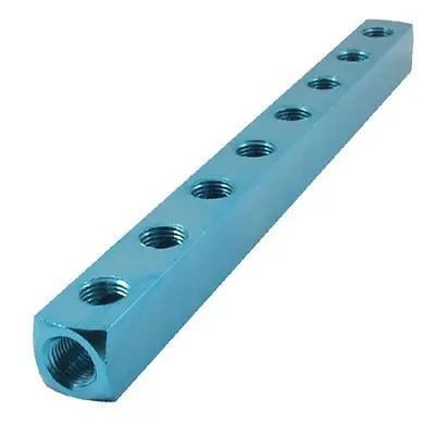 

11.6mm 5/11" Threaded Ports 8 Way Quick Connect Air Hose Manifold Block Splitter