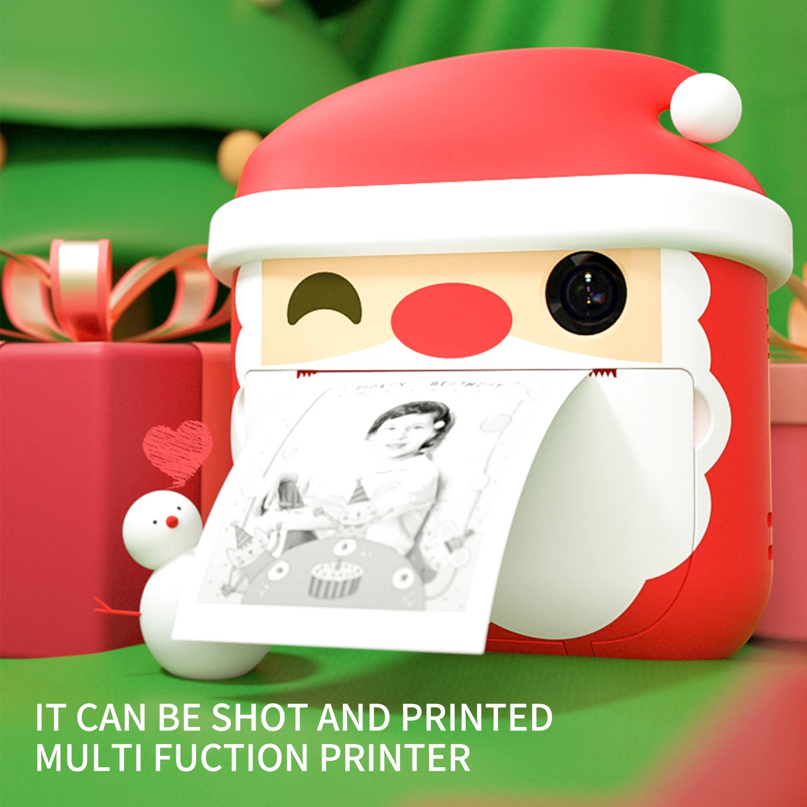 1080P Digital Instant Camera Cute Kids Photo Printer with 12MP Front and Rear Cameras Print Paper for Boys Girls Christmas Gift mirrorless digital camera