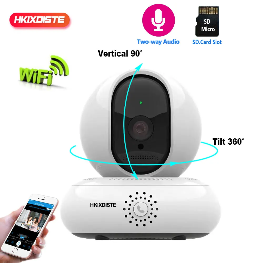 Беспроводная IP камера видеонаблюдения HD 1080P с функцией ночного видения|Камеры