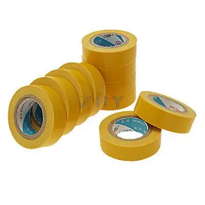

10 Rolls x Yellow 1.7cm Wide PVC Plastic Tape for Electrical Installation