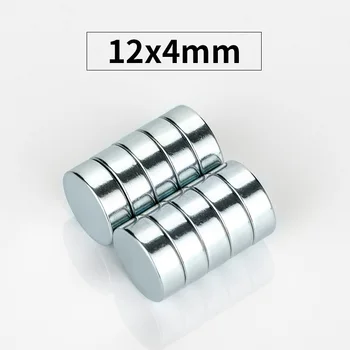 

RKZCT 50PCS/Lot 12 *4 mm Flat Cylindrical Magnet Practical Permanent Neodymium Magnetic Imanes Potentes For Teaching Office