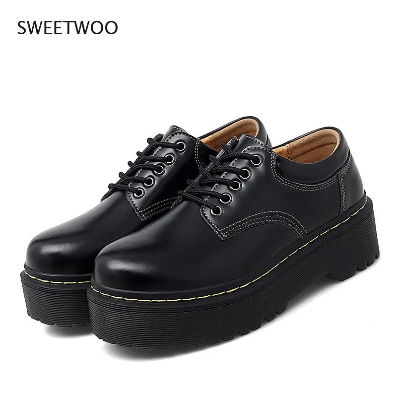 Fashion Women Shoes Square Heel Female Footwear PU Shoes Upper Waterproof Shoe Women Shoes 35-41