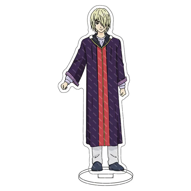 Anime Figure The Disastrous Life of Saiki Kusuo Key Chain Pendant Cosplay Two-sided Keychain Prop Acrylic Stand Model Toy Dark Grey