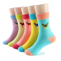Spring Autumn Girls Socks Butterfly Cotton Candy Colors Socks For Girls 1- 16 Year Kids Socks  5 pairs/lot 1