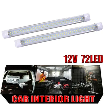 

72 LED Car Interior White Strip Light Bar Car Interior Lamp with for Truck Camper Boat