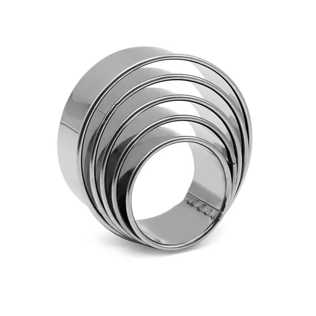 5pcs Biscuit Cutters Set Round Cookie Cutter Stainless Steel Pancake