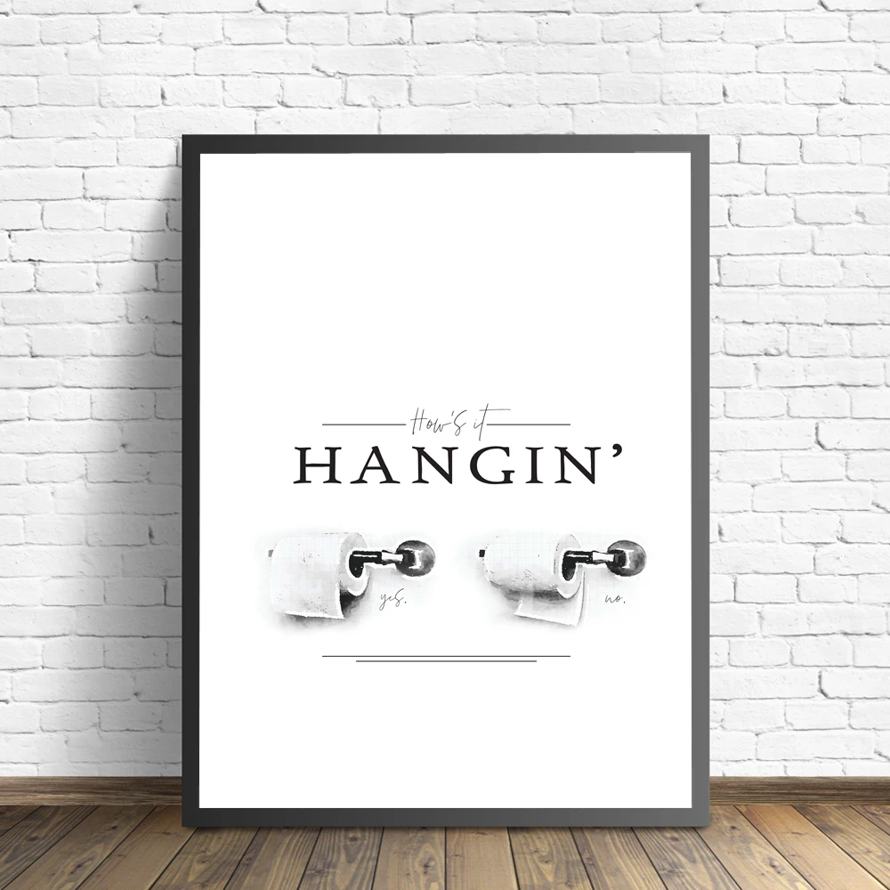 Funny Bathroom Sign Canvas Prints And Posters Toilet Paper Roll Quote Bathroom Art For Men Painting Wall Pictures Bathroom Decor Painting Calligraphy Aliexpress