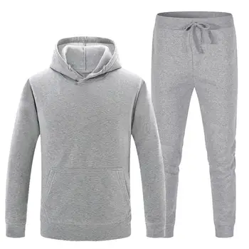 

2Pcs Men's Sets Tracksuit Pant Winter Warm Soft Keeping Fleece Hoodie Sweatshirt Drawstring Pants Sport Tracksuit Men's Clothing