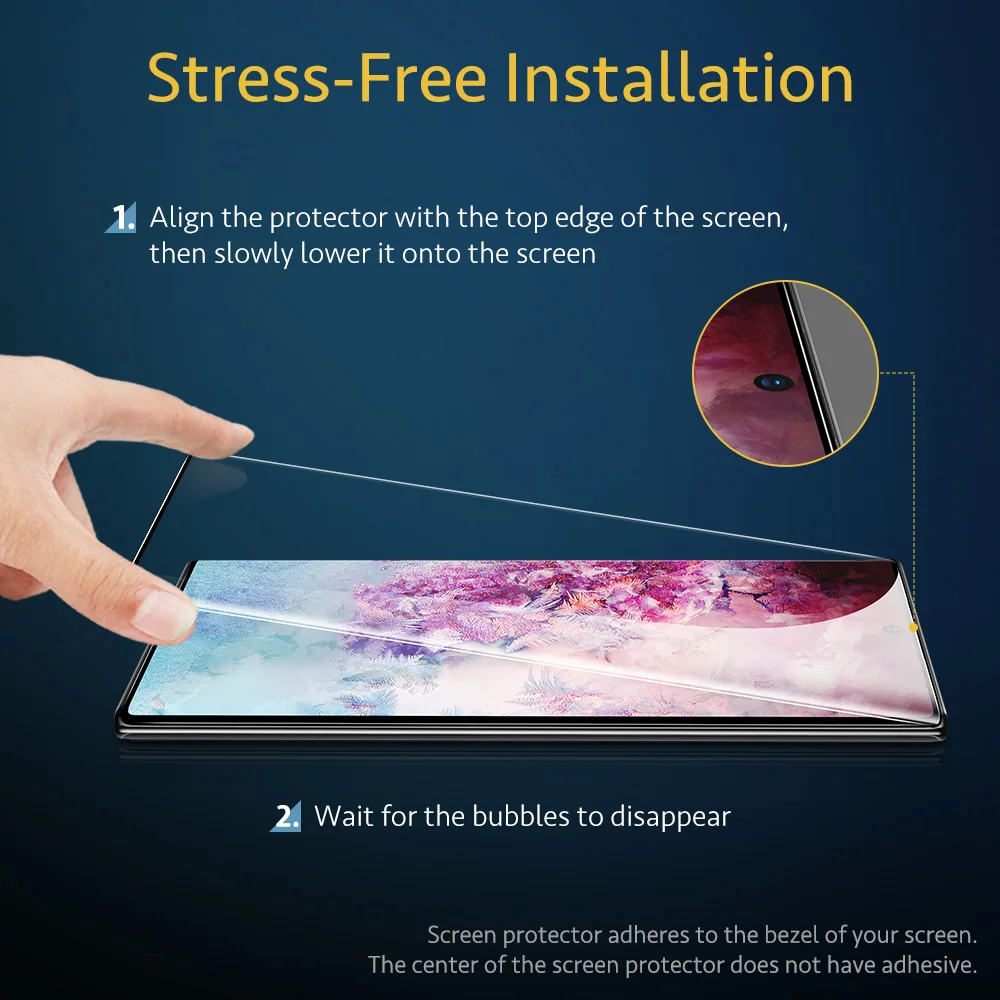 2 шт./лот ESR премиум класса закаленное стекло для Samsung Galaxy Note 10 + Защитная пленка на