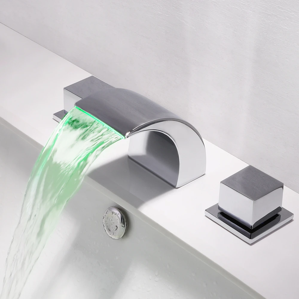 Skowll Led Bathroom Sink Basin Faucet Waterfall Temperature Color Change 3 Hole Bathtub Mixer Tap Deck Mounted Chrome Hg 1182dc Bathroom Faucet Led Led Faucetwaterfall Faucet Aliexpress Skowll Led Bathroom Sink Basin Faucet Waterfall Temperature Color Change 3 Hole Bathtub Mixer Tap Deck Mounted Chrome Hg 1182dc Bathroom Faucet Led Led Faucetwaterfall Faucet Aliexpress