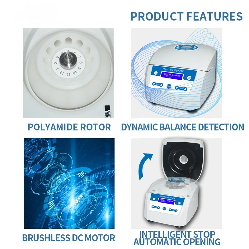 Lab High Speed Portable Micro Mini Centrifuge Machine with Tubes HL-15KS