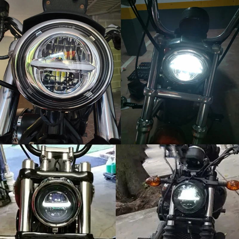 5,7" светодиодные фары 5 3/4 дюймов проектор мото фары для harley sportster Dyna, Softail, супер Glide мотоциклетные фары DRL