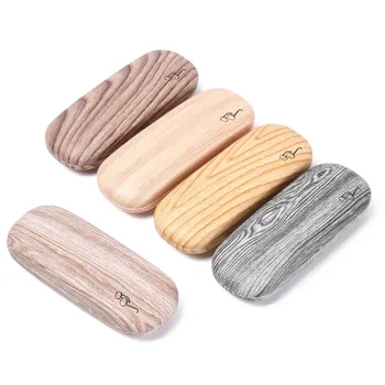 

Fashion Wood Grain Glasses Box Women Men Hard Leather Spectacle Case Vintage Portable Sunglasses Case Holder Eyewear Protector