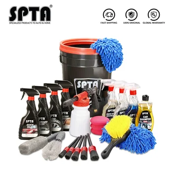 

SPTA 23Pcs Ultimate Car Cleaning Care Kit Car Shampoo Engine Surface Degrease Weel & Ram Cleaner Tire Shine Car Clean Care Sets