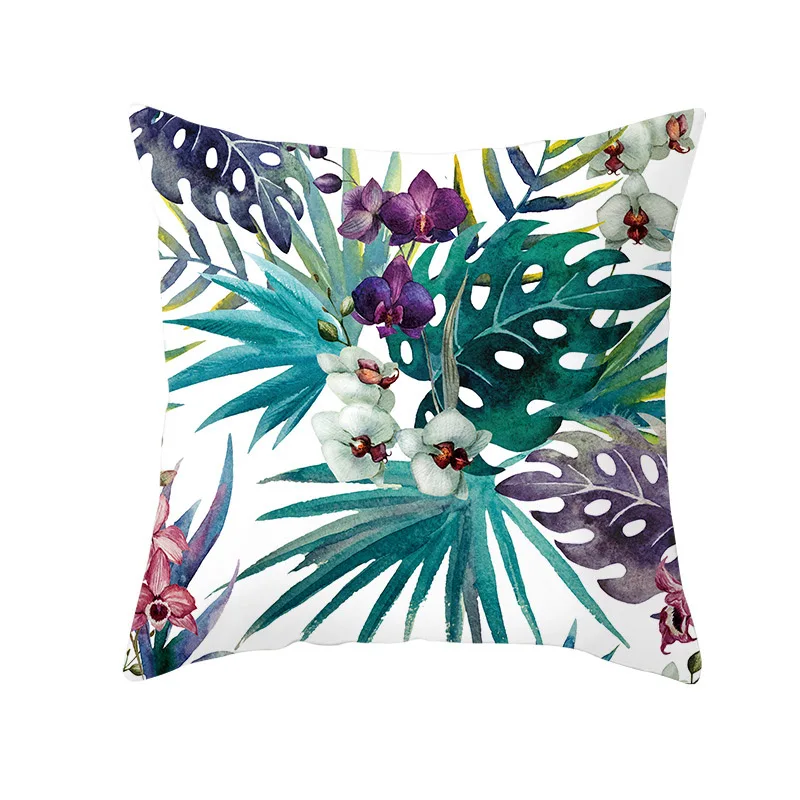 Summer Tropical Plants Pillow Case Green Leaves Decorative Pillowcases Summer Green Leaves Throw Pillow Case Cover Pillowcase 5