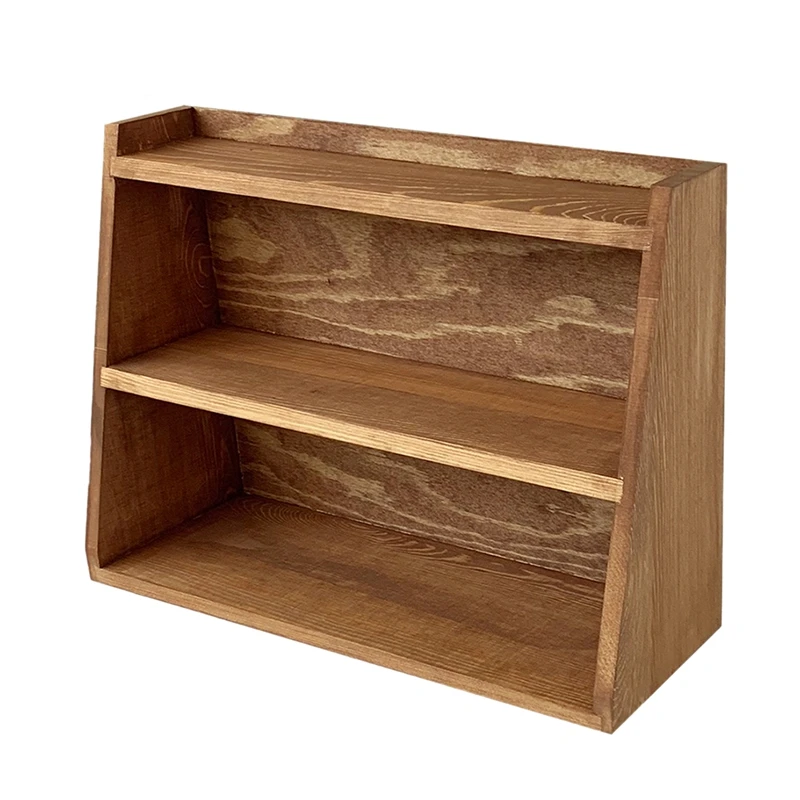 

3 Layers Wood Storage Racks Brown Table Corner Decorations Tools for Perfume Makeup Cupcake Stand Candle Holders
