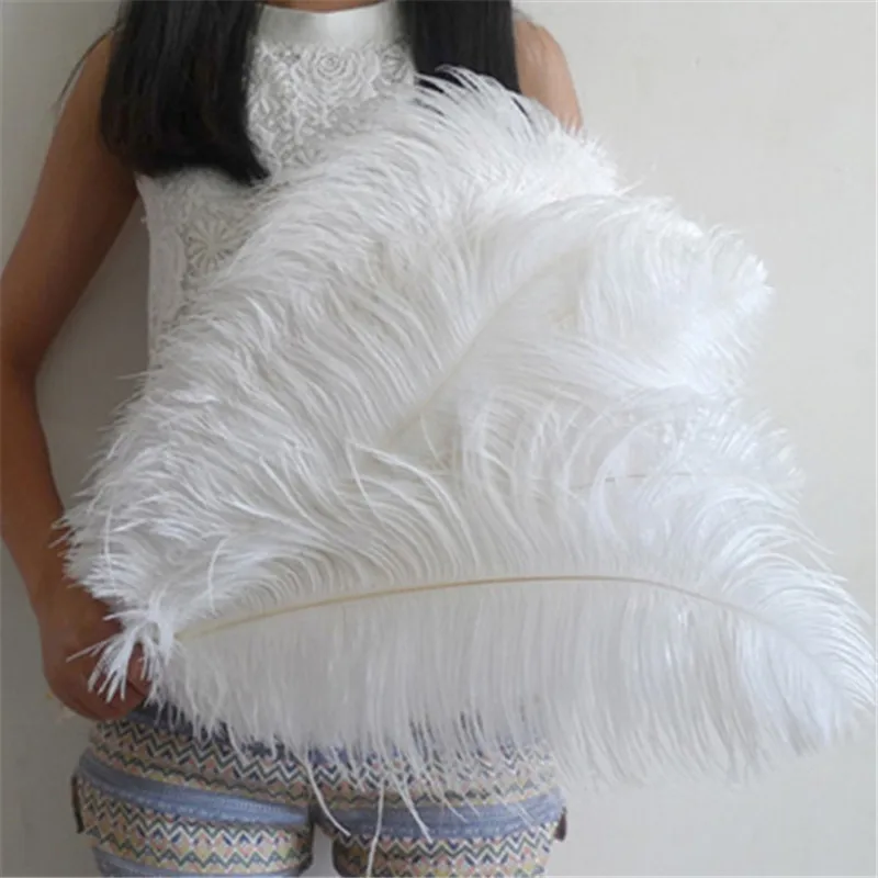 

Sale 50pcs/lot High Quality White Ostrich Feather 45-50cm/18-20inches Carnival Craft Christmas Diy for Dancers Plumes