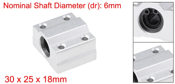 uxcell 16mm 20mm 6mm 8mm 25mm 30mm Bore Linear Ball Bearing SCS Slide Block Units Shaft Guiding Ball Bearing Slide Bushing - Цвет: SCS6UU
