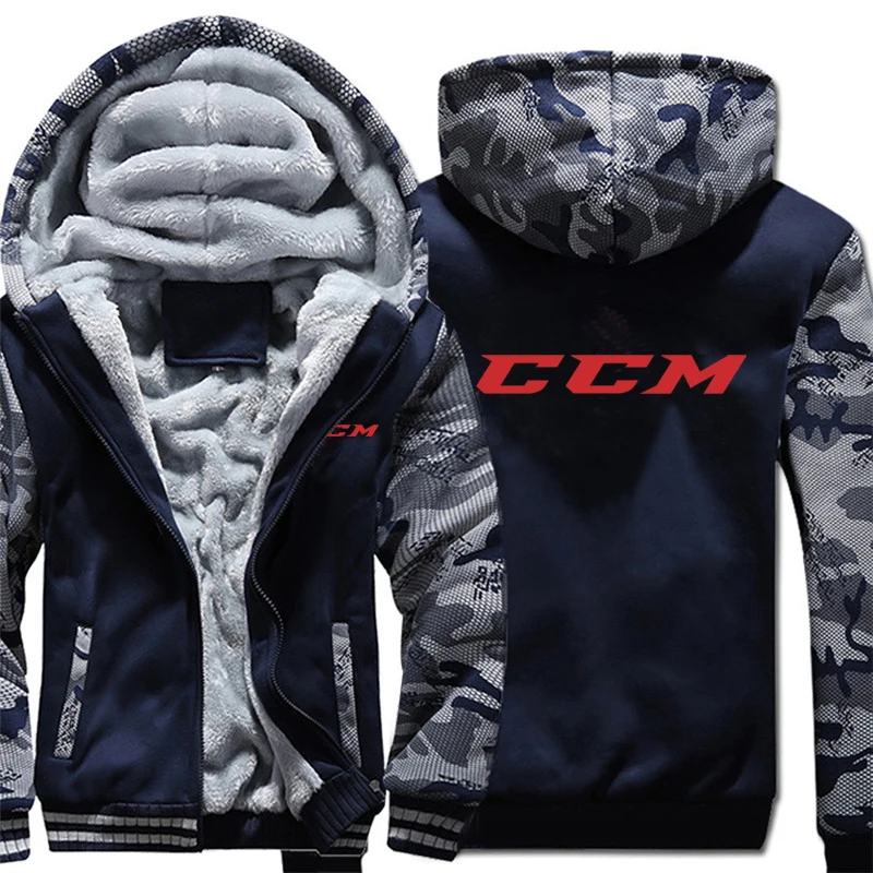 CCM Hoodies Camouflage sleeve Pullover Winter Jacket CCM Logo Sweatshirts Long Sleeve Coat 2