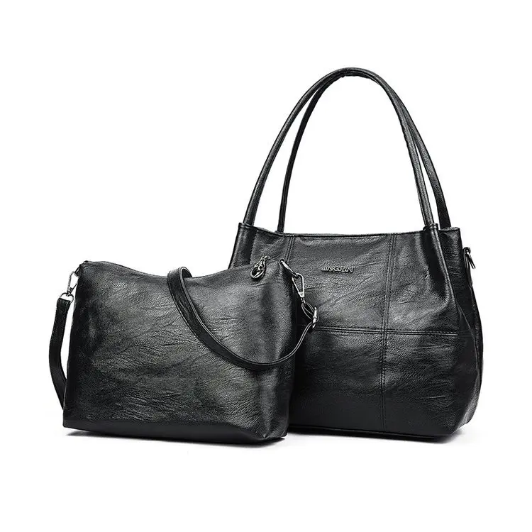 

Europe And America Fashion Lady Bag 2019 New Style Picture Large Bag Two-Piece Set Pu Shoulder Handbag