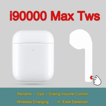 

i90000 max tws Wireless Earphone can Rename 8D Bluetooth 5.0 Earphone Super Bass Earbuds Volume Control PK i200 1536u i9000 pro