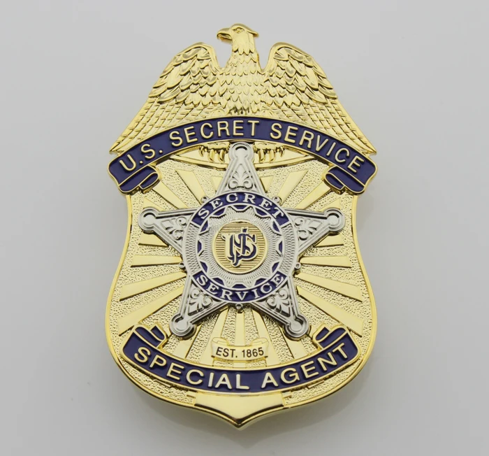 Специальный агент спецслужбы США-tv/Movie Prop pin Back с зажимом для ремня кожаный держатель и ожерелье - Цвет: badge