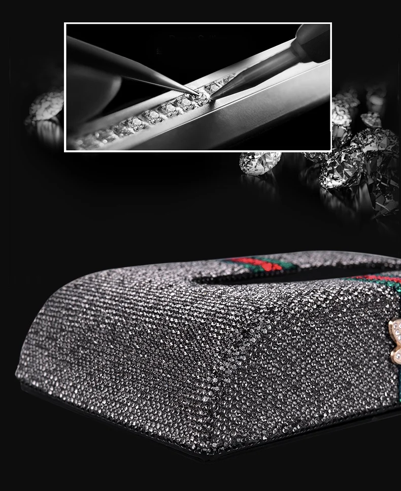 Bling машина использовать коробка ткани высокого класса полный бриллианты бумажное полотенце чехол для интерьерный Декор Аксессуары