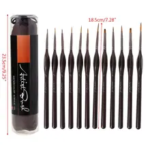 12pcs/set Scriptliner Detail Fine Paint Brushes Nylon Hair Paintbrushes Art Brushes Paint Brush Tool School Supplies