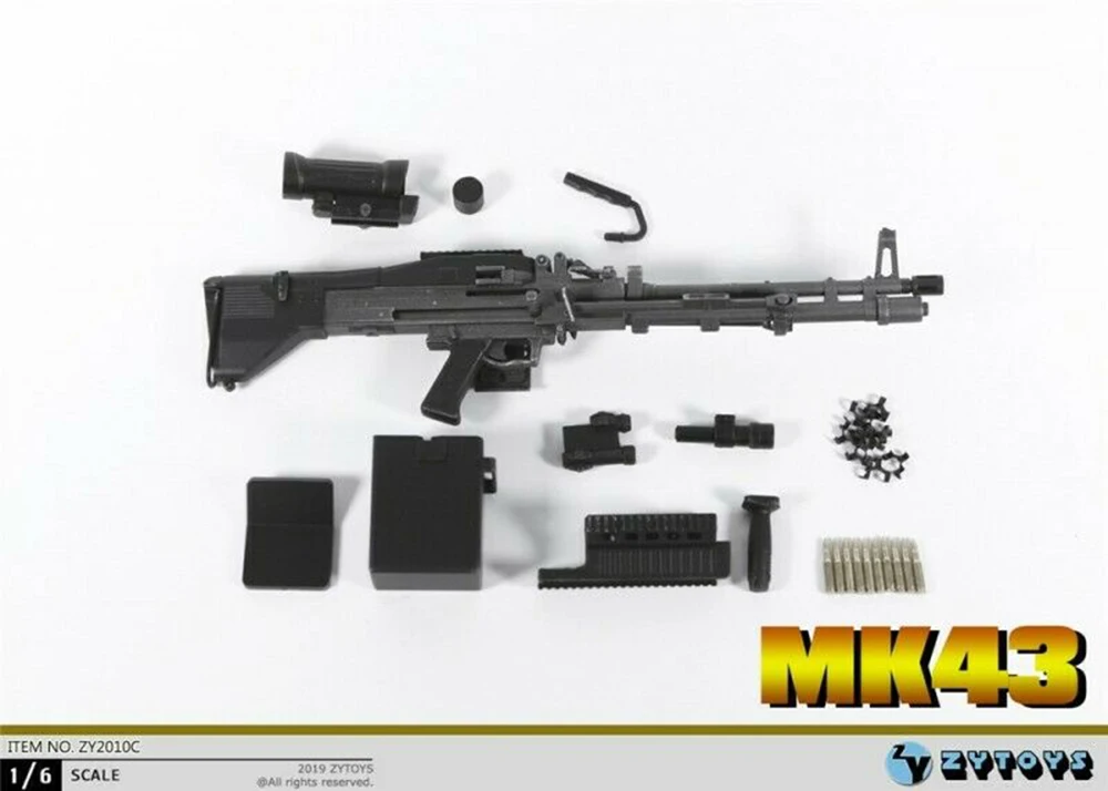 1:6 масштаб пулеметное оружие Модель ZY Toys ZY2010 MK43 для 12 дюймов солдатская стойка для оружия Weanpon игрушки для 12 ''фигурка