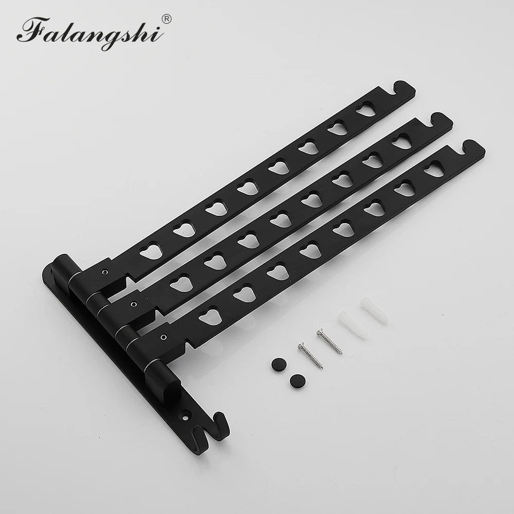 Aluminum Black Clothes Rack Swivel Folding Clothes Hanger Rack Dryer Balcony Drying Rack For Clothes Hanger Wall Mounted WB3017 6