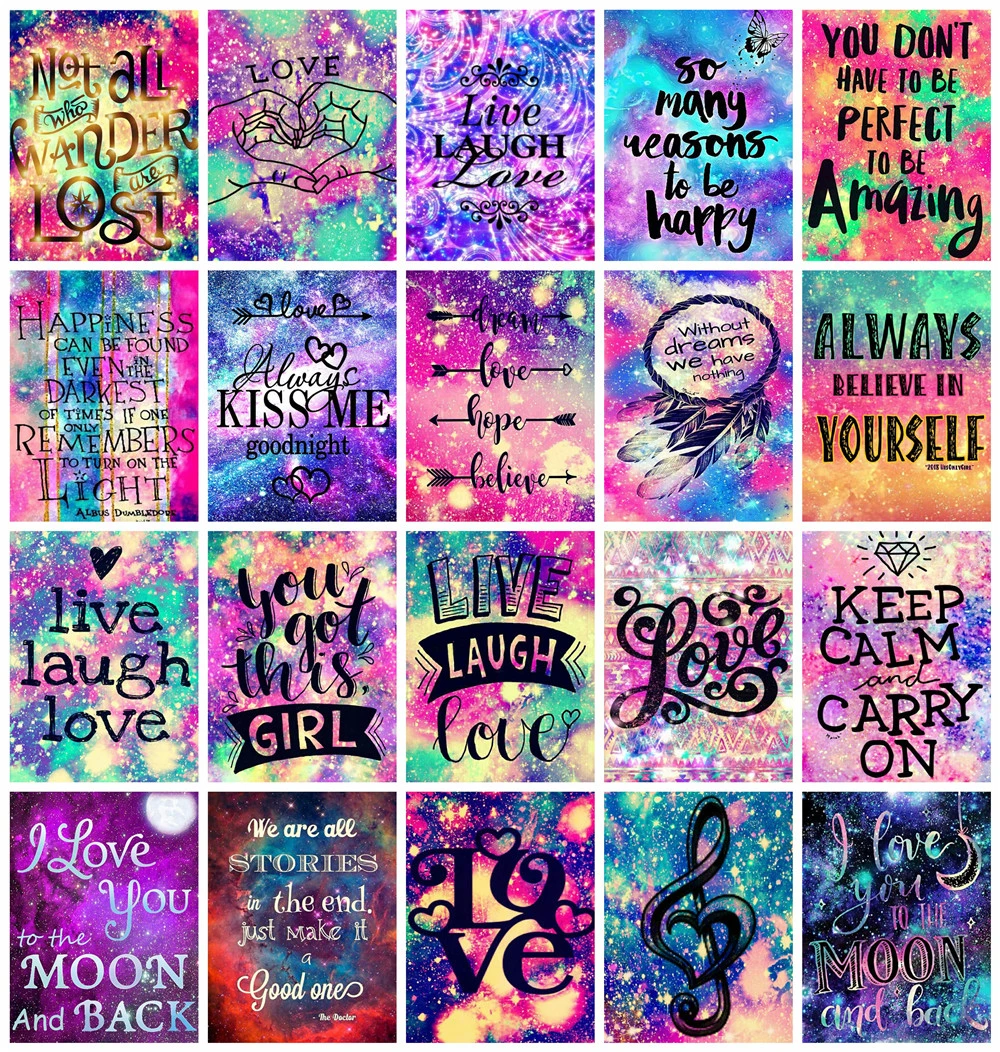 Diamond Painting Text-Kit Mosaic-Love-Decorations Huacan Home 5d Diy Full Square Embroidery