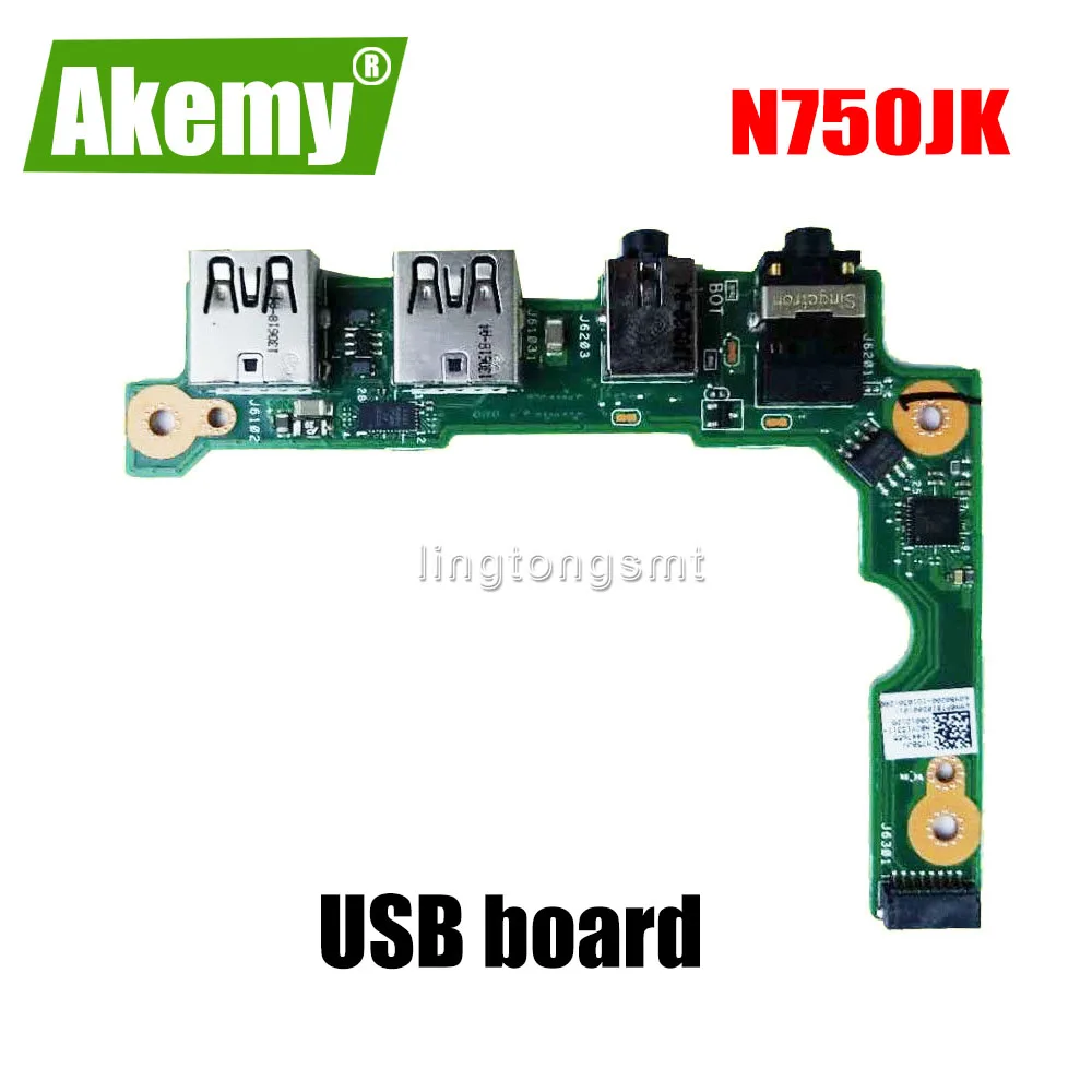 Новинка! Для For Asus N750J N750JK N750JA N750JV ноутбук аудио usb IO Плата интерфейса | Компьютеры и