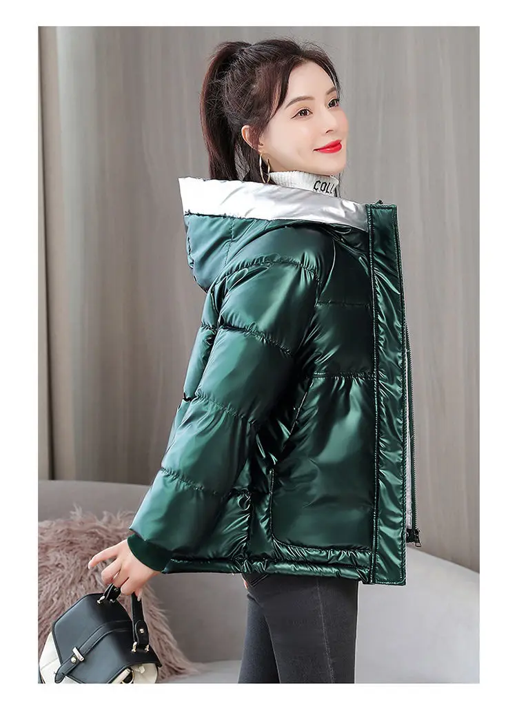 Winter Jacket Women 2021 New Glossy Down Cotton Coat Winter Warm Down Jacket Parkas Thick Warm Cotton-Padded Coat Outwear Female Winter Jacket Women 2021 New Glossy Down Cotton Coat Winter Warm Down Jacket Parkas Thick Warm Cotton-Padded Coat Outwear Female