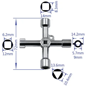 

Multi-unction keys Cross key with 1 Chain 10 profiles Germany quality CNC Key Electric Box key Train door key
