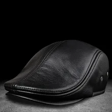 Мужская бейсбольная Кепка из натуральной коровьей кожи Newsboy/берет зимняя теплая шапка s& шапки мужские с ушным клапаном