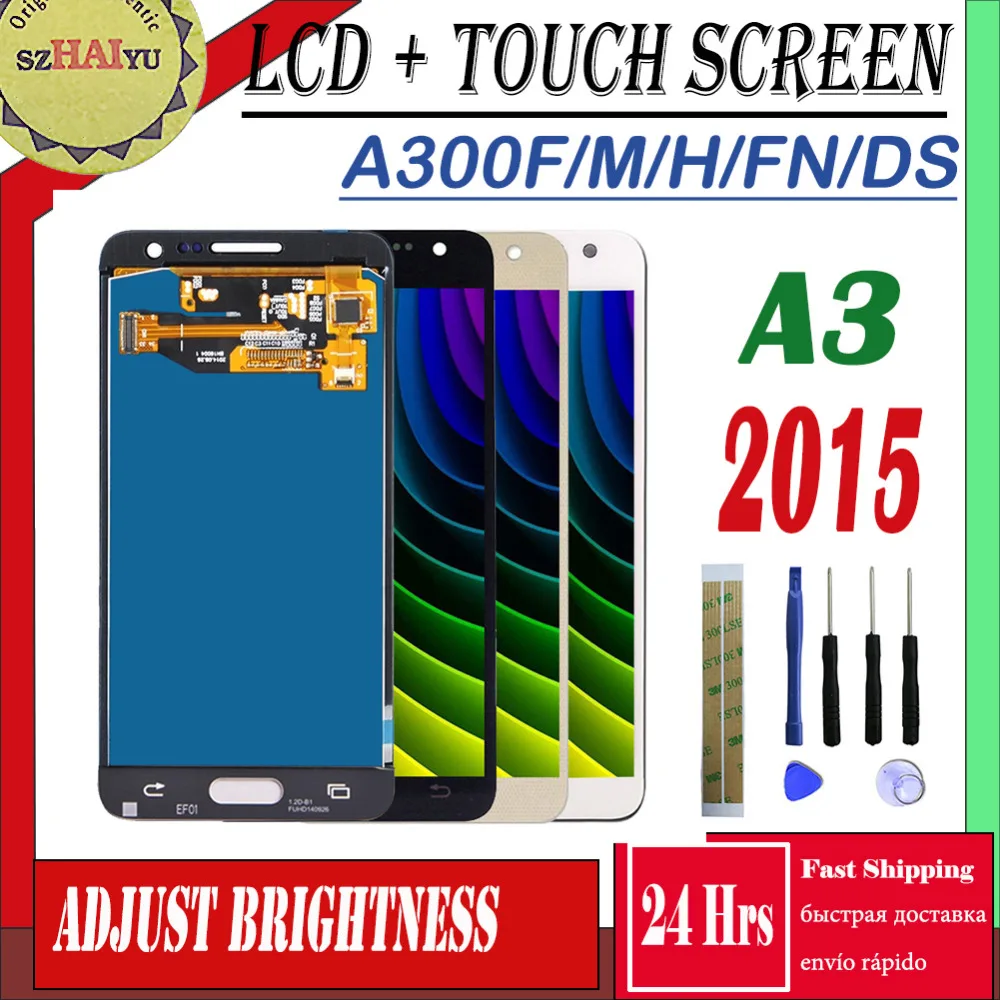 ЖК дисплей и сенсорный экран для Samsung Galaxy A3 2015 A300 с регулировкой яркости A300H A300FN A300F