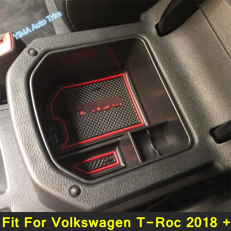 Lapetus Armrest Box Secondary Storage Pallet Container Phone Case Holders Cover Kit For Volkswagen T-Roc 2018 - 2021 Black | Автомобили и