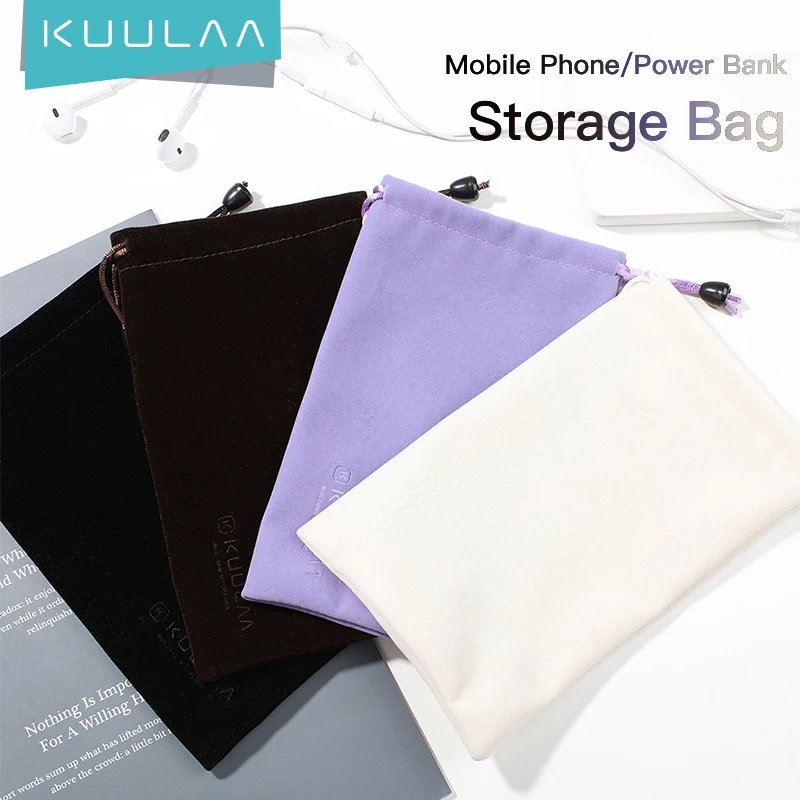 Tanie KUULAA Power Bank Case etui na telefon miękka flanelowa torba do przechowywania