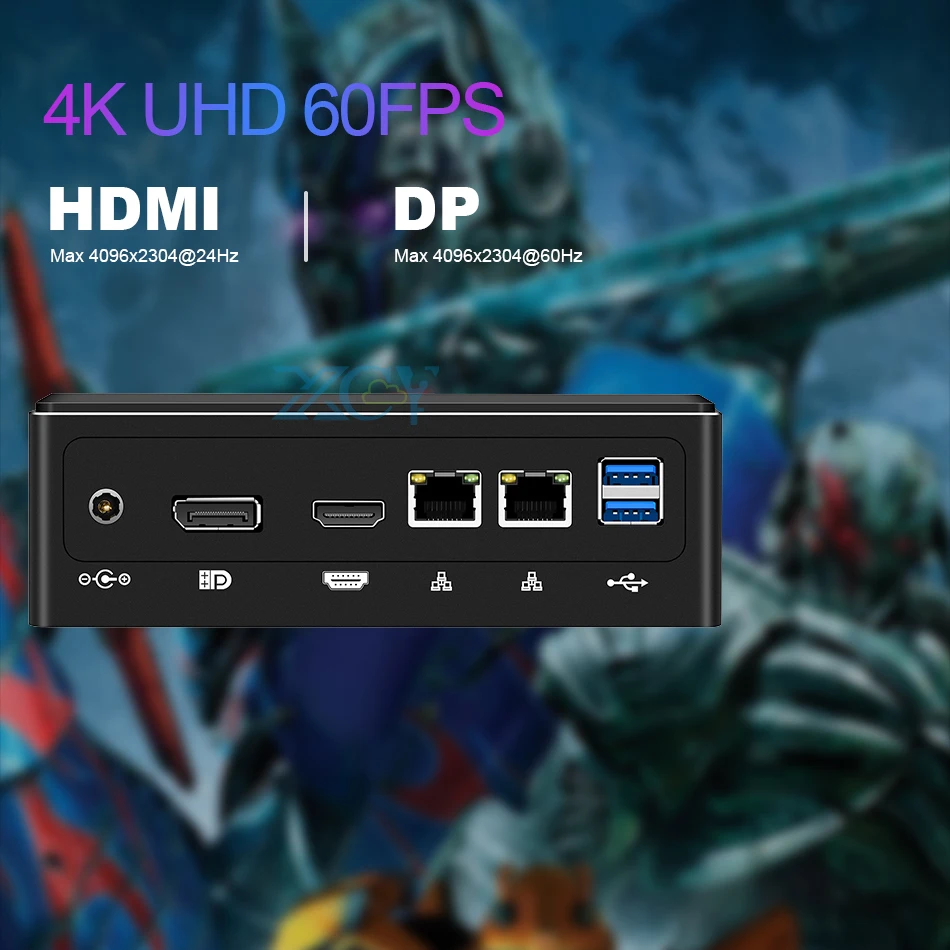 Мини-ПК Intel Core i5 8250U i7 8650U i3 7020U Windows 10 Linux 2* DDR4 M.2 SSD 8* USB HDMI DP type-C 2* LAN WiFi 4K HTPC компьютер