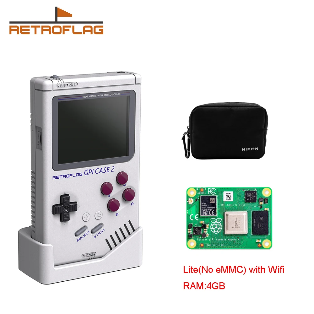 Retroflag GPi Case 2 with Rechargable Battery 3.0 inch LCD for Raspberry Pi CM4 Retroflag Raspberry Pi Case for Compute Module 4 