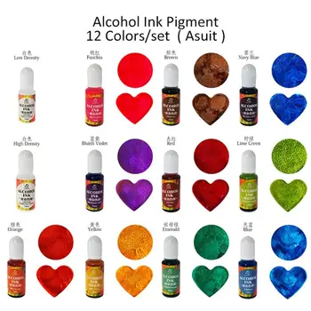 

6/12 Colors Epoxy Pigment Liquid Colorant Dye Ink Diffusion Resin Jewelry DIY N58F