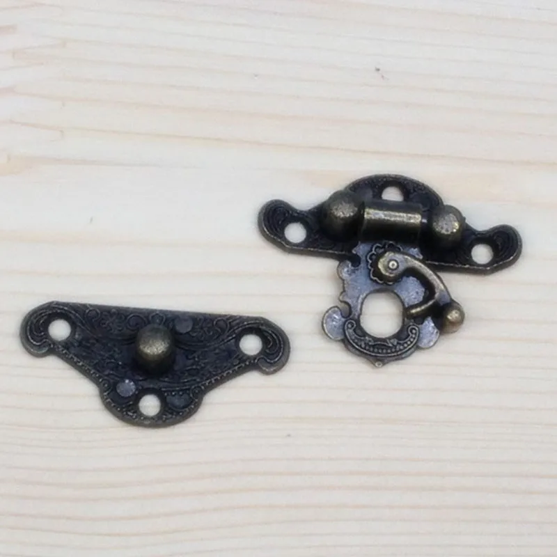 1pc/2pcs/6pcs 28*23mm 작은 나무 상자 Hasp 버클 Hasp 보석 나무 상자 잠금 캐치 래치 버클 클램프 하드웨어 합금 버클