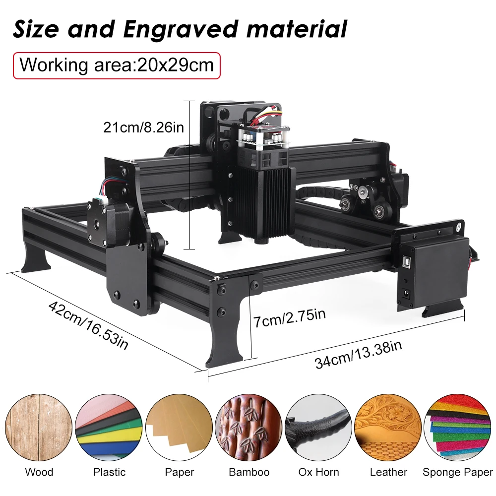 29*22 см мини 3000 МВт/7 Вт обновленный лазерный гравер 2 оси ЧПУ гравировальный станок DIY гравер Настольный деревянный маршрутизатор/принтер