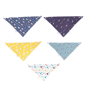 

5PCS Baby Saliva Towels Baby Bibs Infant Triangular Scarfs Lunch Feeding Bibs for Newborn Toddlers Kids (Korean Style)