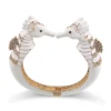 New Arrivals Fashion Statement Enamel Bangle Cuff Bracelet for Women Gold Plated Inlaid Rhinestones Sea Horse Bracelet Pulseira 2