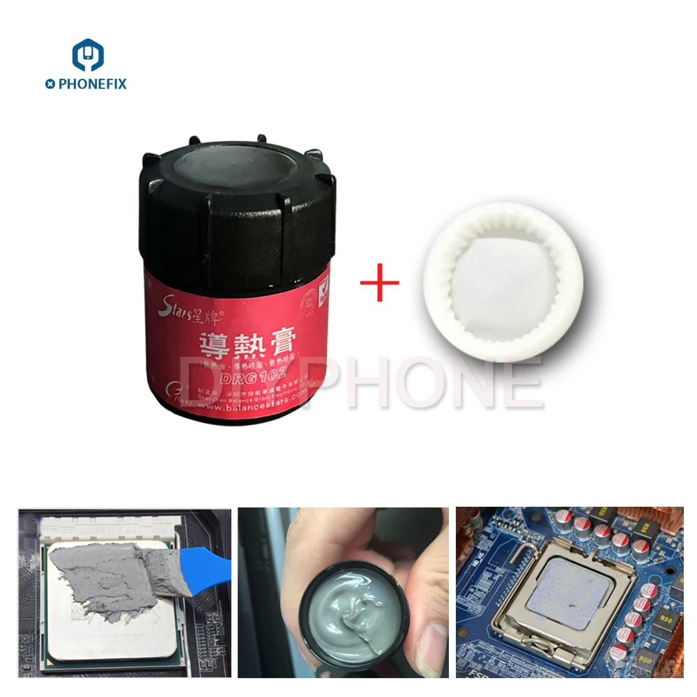 30g DRG-102 Silicone Grease Paste Thermal Thermocouple Heatsink for CPU Processor High Performance Conductivity | Инструменты