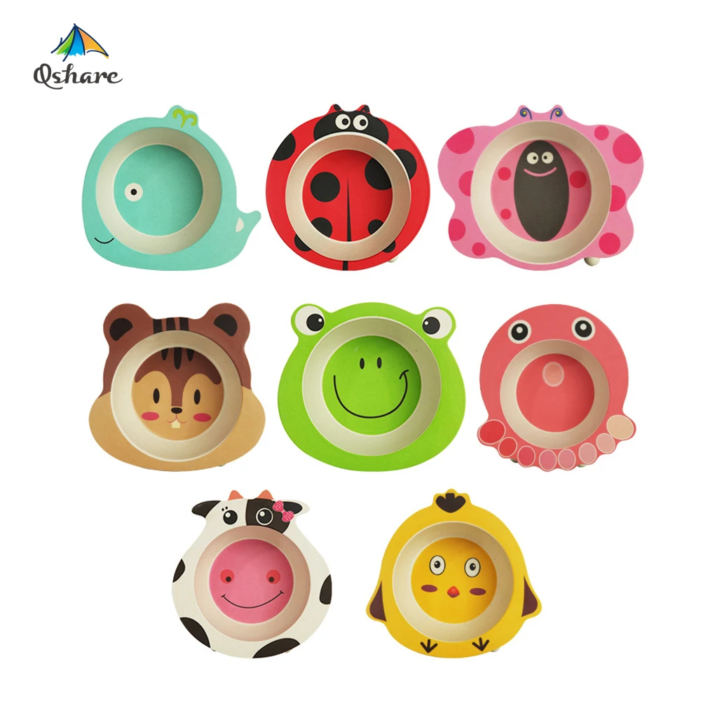 Best Price Children Dishes Tableware Food-Plate Bamboo Baby Bowl Cute Feeding Qshare Cartoon Infant 5gyBOgV8